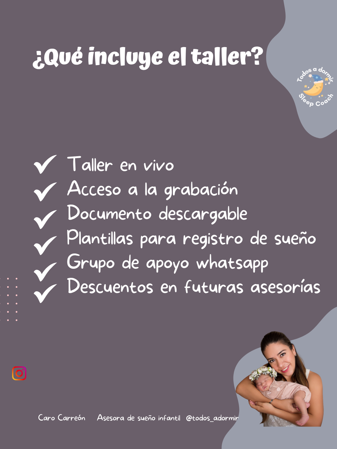 Taller en vivo 0-6 meses "Conociendo el sueño de mi bebé"