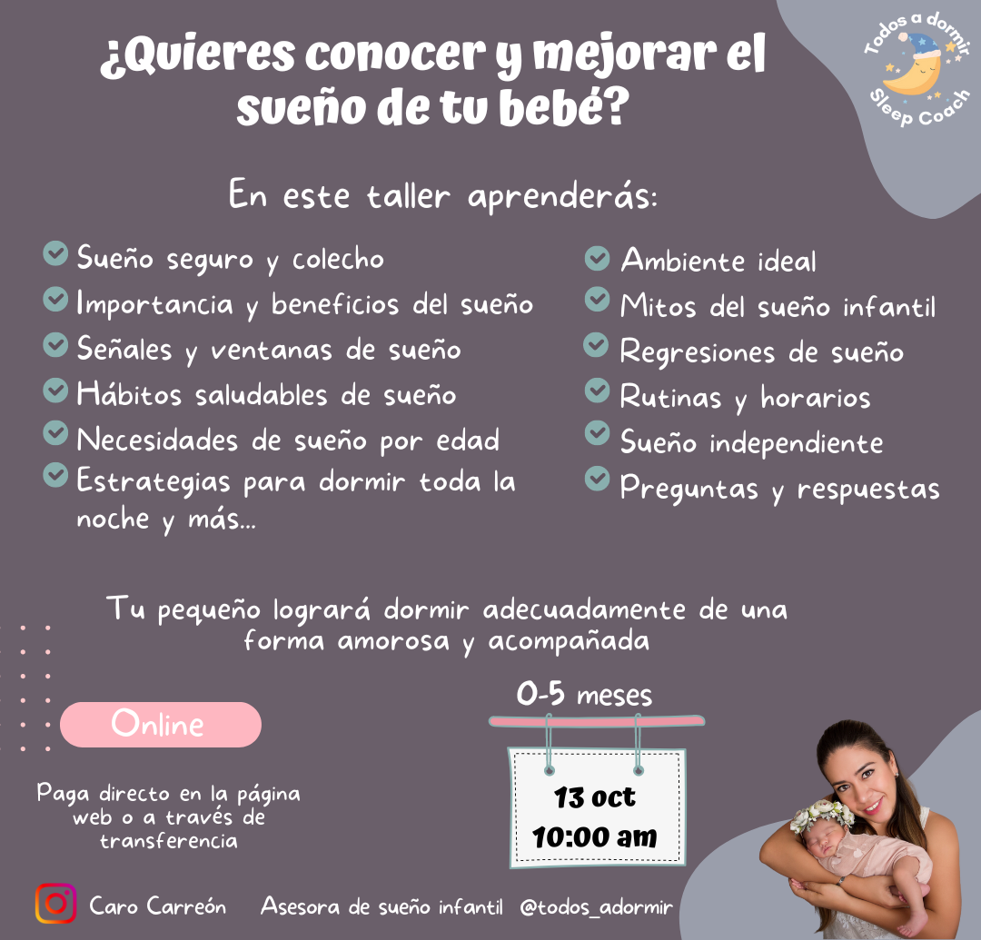 Taller en vivo 0-5 meses "Conociendo el sueño de mi bebé"