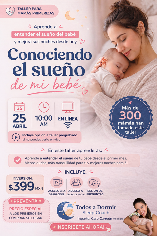 Taller en vivo 0-6 meses "Conociendo el sueño de mi bebé"